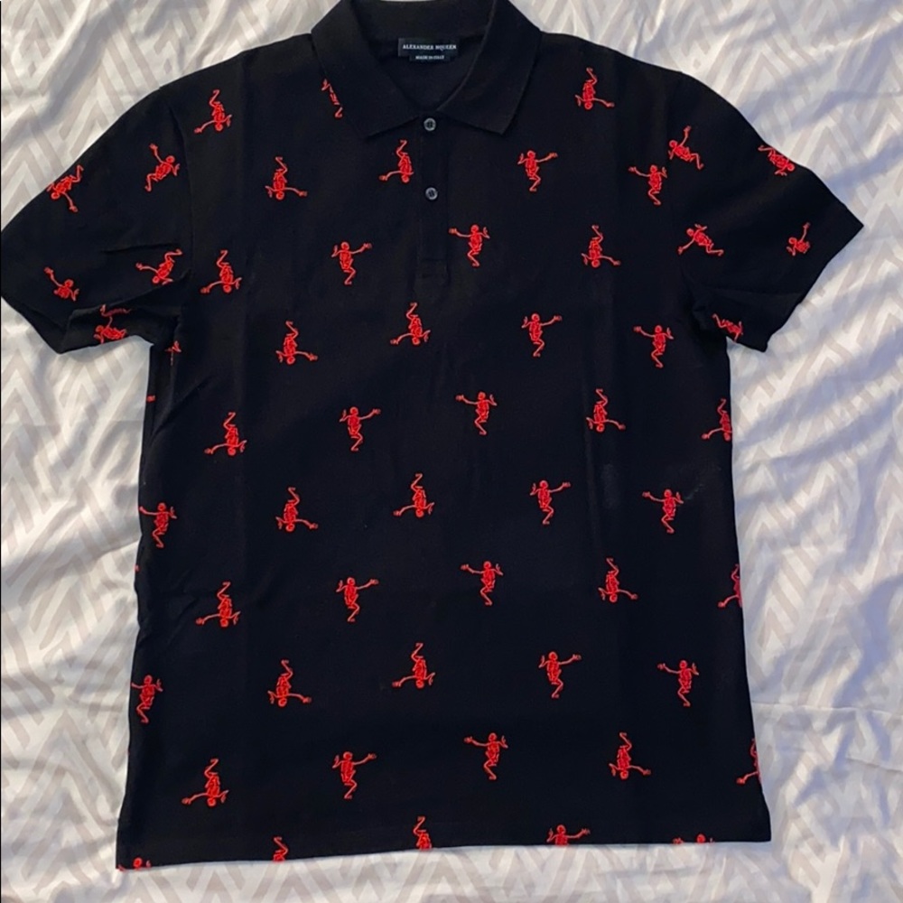 Alexander McQueen dancing skeleton polo